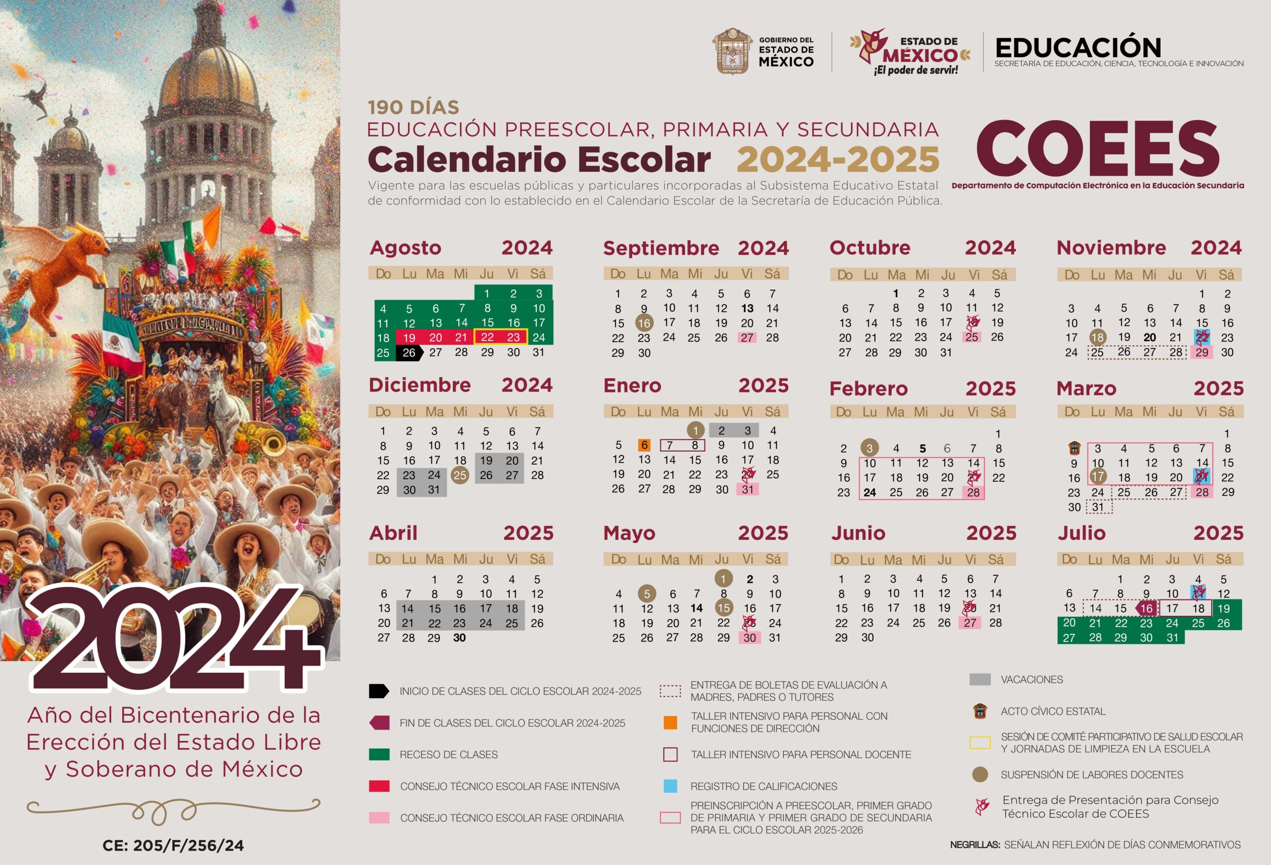 Calendario Escolar 2024 2025 Dirección de Educación Secundaria y